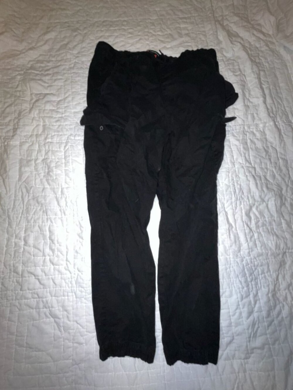 Airwalk Black Mens Cargo Pants 3XL With Elastic Waist & Multiple Pockets